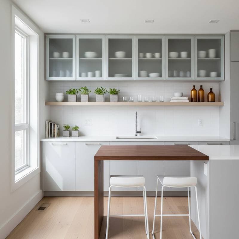 Featured image for Glass Cabinets Make Small Kitchens Look Expansive
